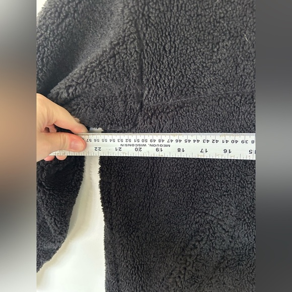 NWOT Lululemon Collarless Textured Sherpa Fleece Full Zip Long Black Jacket Sz 6 - Picture 7 of 9